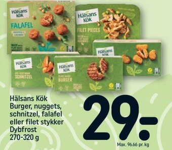 Hälsans Kök Burger, nuggets, schnitzel, falafel eller filet stykker Dybfrost 270-320 g