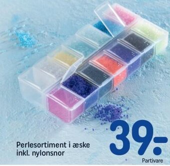 Perlesortiment i æske inkl. nylonsnor