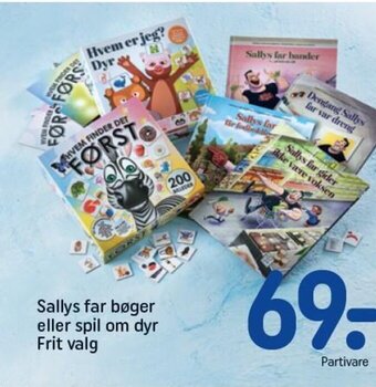 REMA 1000 Sallys far bøger eller spil om dyr Frit valg tilbud