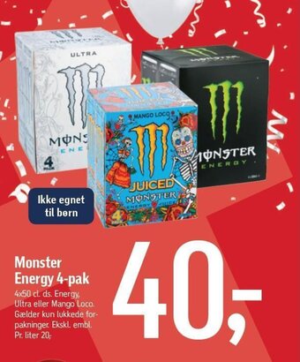 Føtex Monster Energy 4-pak tilbud
