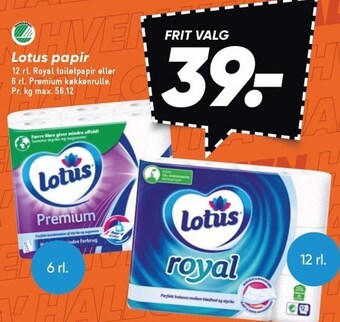Bilka Lotus papir tilbud