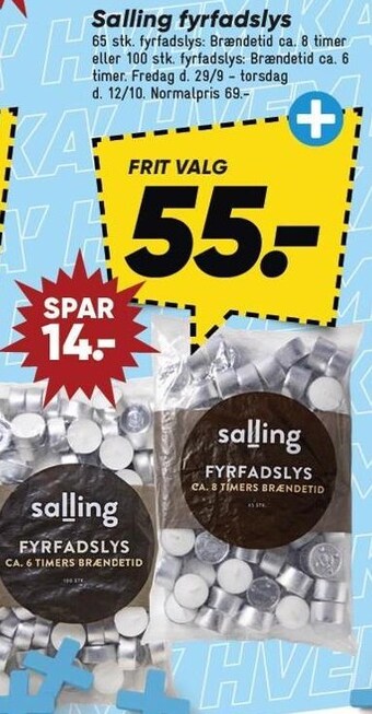 Bilka Salling fyrfadslys tilbud