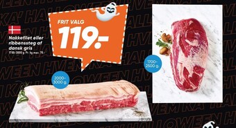 Bilka Nakkefilet eller ribbenssteg af dansk gris tilbud