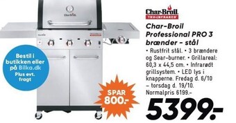 Bilka Char-broil professional pro 3 brænder - stål tilbud