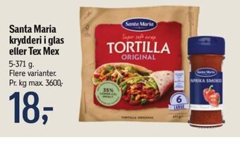 Santa Maria krydderi i glas eller Tex Mex