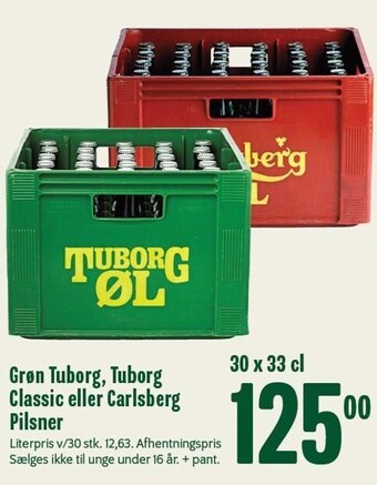 Min Købmand Grøn tuborg, tuborg classic eller carlsberg pilsner tilbud
