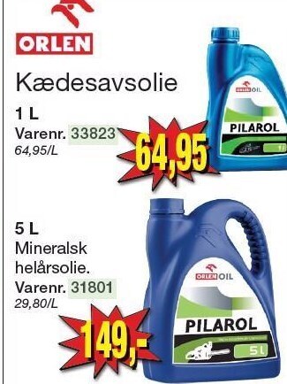 Harald Nyborg Orlen kædesavsolie tilbud