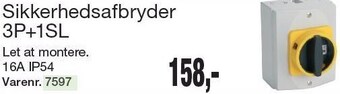 Harald Nyborg Sikkerhedsafbryder 3p+1sl tilbud