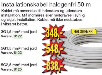 Harald Nyborg Installationskabel halogenfri 50 m tilbud
