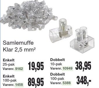 Harald Nyborg Samlemuffe klar 2,5 mm2 tilbud