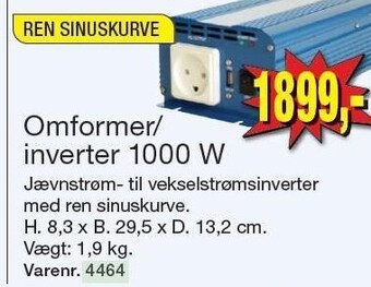 Harald Nyborg Omformer/inverter 1000 w tilbud