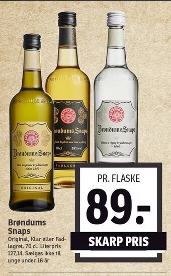 SPAR Brøndums snaps tilbud