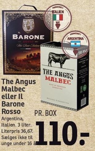SPAR The angus malbec eller il barone rosso tilbud