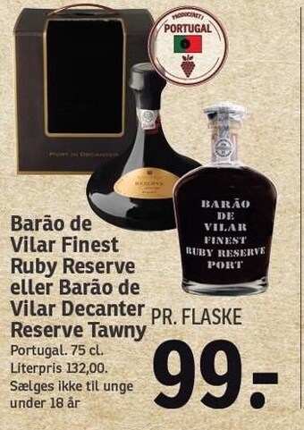 SPAR Barão de vilar finest ruby reserve eller barão de vilar decanter reserve tawny tilbud