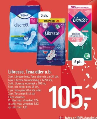 Føtex Libresse, Tena eller o.b. tilbud