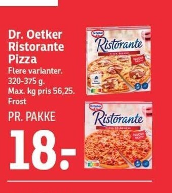 SPAR Dr. oetker ristorante pizza tilbud