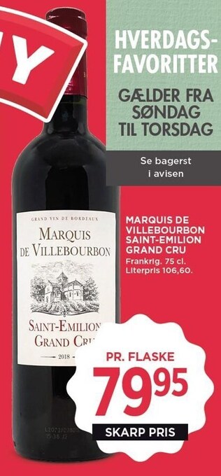 MENY Marquis de villebourbon saint-emilion grand cru tilbud