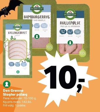 Kvickly Den grønne slagter pålæg tilbud