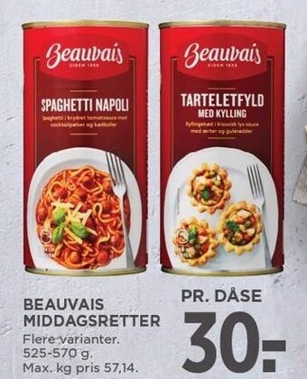 MENY Beauvais middagsretter tilbud