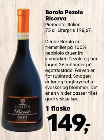 Kvickly Barolo pezole riserva tilbud