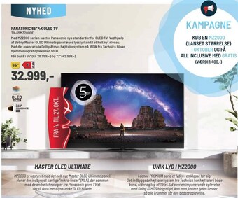 Panasonic Center Panasonic 65´´ 4k oled tv tilbud