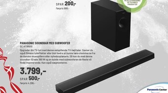 Panasonic Center Panasonic soundbar med subwoofer tilbud