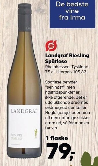 Kvickly Landgraf riesling spätlese tilbud