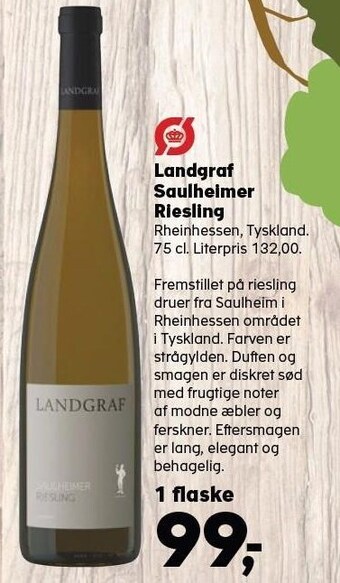 Kvickly Landgraf saulheimer riesling tilbud