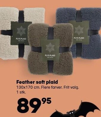 Kvickly Feather soft plaid tilbud