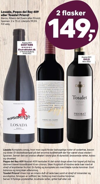 Kvickly Losada, pagos del rey 409 eller tosalet priorat tilbud
