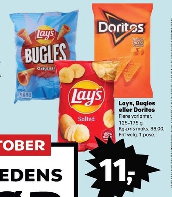 Kvickly Lays, bugles eller doritos tilbud