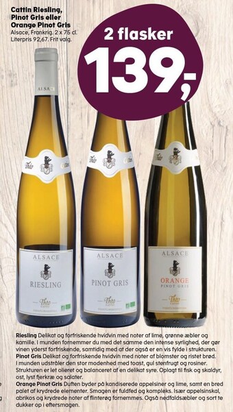 Kvickly Cattin riesling, pinot gris eller orange pinot gris tilbud