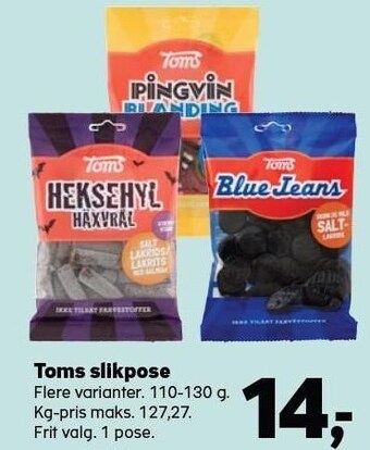 SuperBrugsen Toms slikpose tilbud