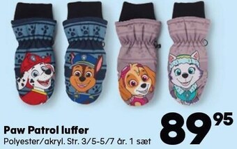 Kvickly Paw patrol luffer tilbud