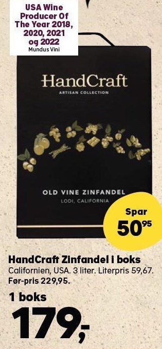 Handcraft zinfandel i boks