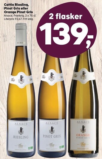SuperBrugsen Cattin riesling, pinot gris eller orange pinot gris tilbud