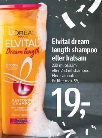 Føtex Elvital dream length shampoo eller balsam tilbud