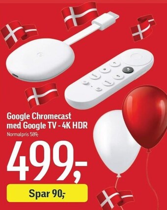 Føtex Google chromecast med google tv - 4k hdr tilbud