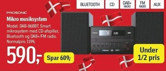 Føtex Prosonic mikro musiksystem tilbud