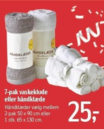 Føtex 7-pak vaskeklude eller håndklæde tilbud