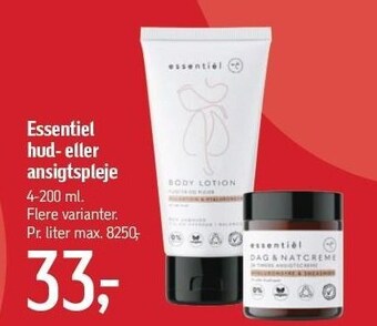 Føtex Essentiel hud- eller ansigtspleje tilbud
