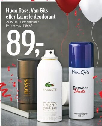 Føtex Hugo Boss, Van Gils eller Lacoste deodorant tilbud