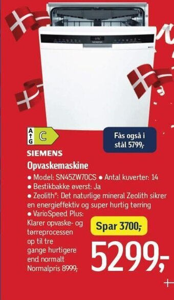 Føtex SIEMENS Opvaskemaskine tilbud