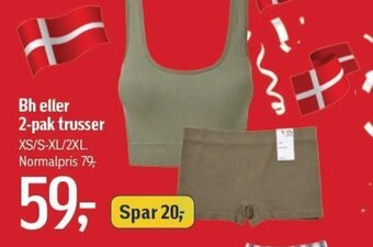 Føtex Bh eller 2-pak trusser XS/S-XL/2XL. tilbud