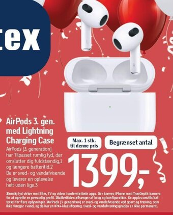 Føtex AirPods 3. gen. med Lightning Charging Case tilbud