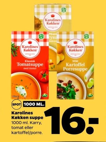 Netto Karolines Køkken suppe 1000 ml tilbud