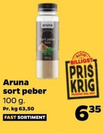 Netto Aruna sort peber 100 g. tilbud