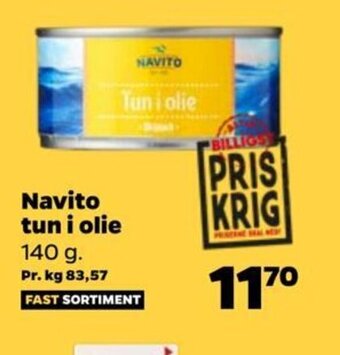 Netto Navito tun i olie 140 g. tilbud