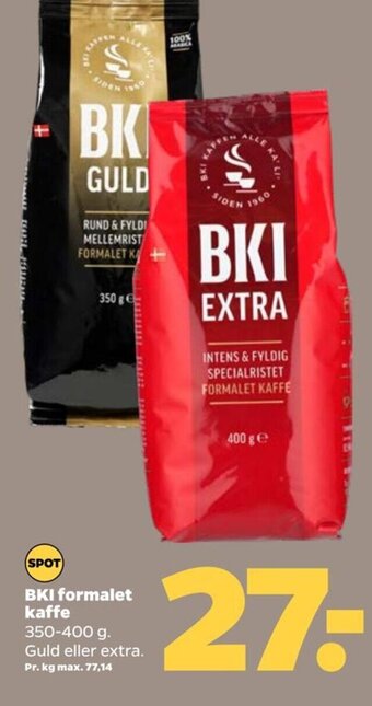 Netto BKI formalet kaffe tilbud