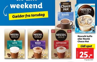 Lidl Nescafé kaffe eller Nestlé Choco Hot tilbud